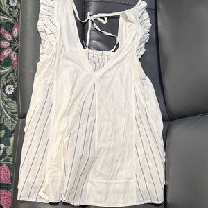 Pilcro White and Blue Striped Blouse